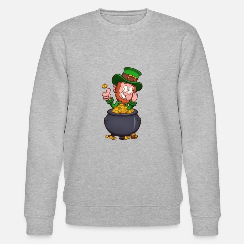 Kobold mit Goldtopf - Stanley/Stella Unisex Bio-Sweatshirt CHANGER  - Grau meliert