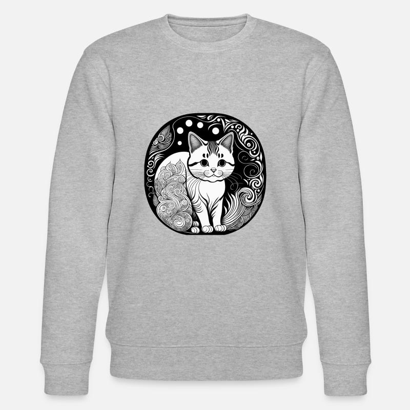 Katze - Stanley/Stella Unisex Bio-Sweatshirt CHANGER  - Grau meliert