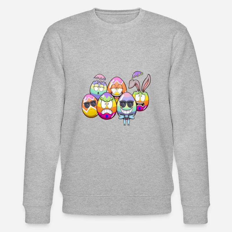 Cute Easter Eggs - Stanley/Stella CHANGER Unisex Organic Sweatshirt - heather grey
