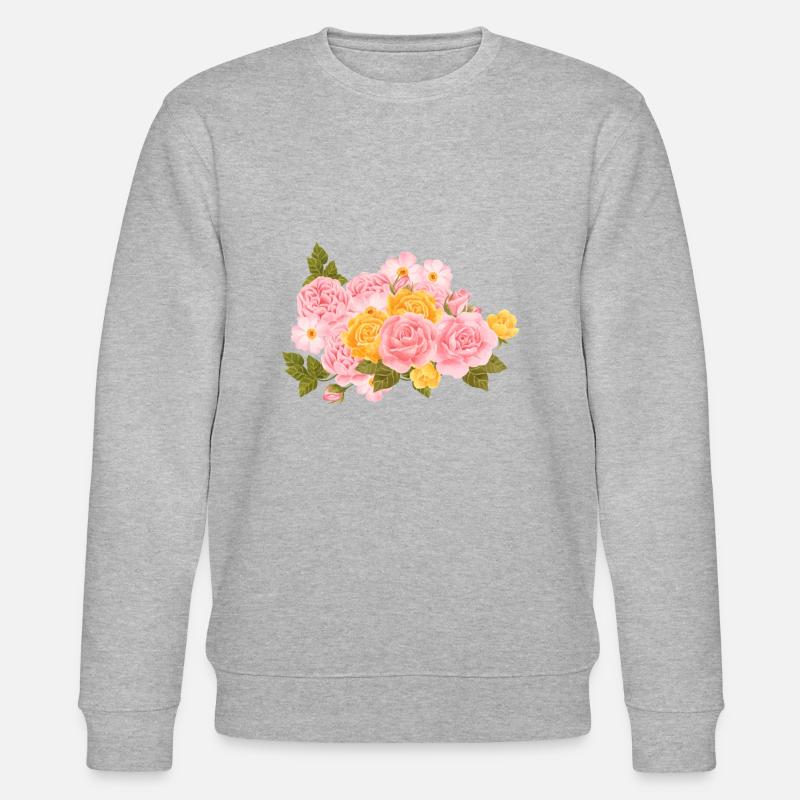 Rosa Aquarellblumen - Stanley/Stella Unisex Bio-Sweatshirt CHANGER  - Grau meliert