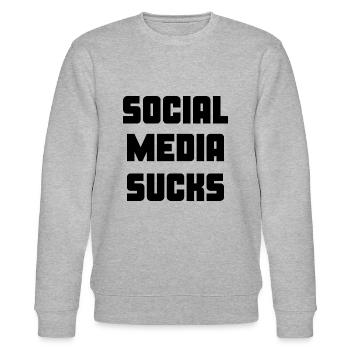 Social Media ist - Stanley/Stella Unisex Bio-Sweatshirt CHANGER  - Grau meliert - Vorne - Nik (191cm) & Marisol (170cm)