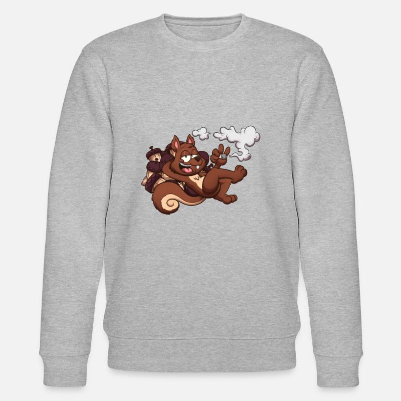 Eichhörnchen, das einen Joint raucht - Stanley/Stella Unisex Bio-Sweatshirt CHANGER  - Grau meliert