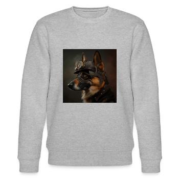 Schaferhund Steampunk - Stanley/Stella Unisex Bio-Sweatshirt CHANGER  - Grau meliert - Vorne - Nik (191cm) & Marisol (170cm)