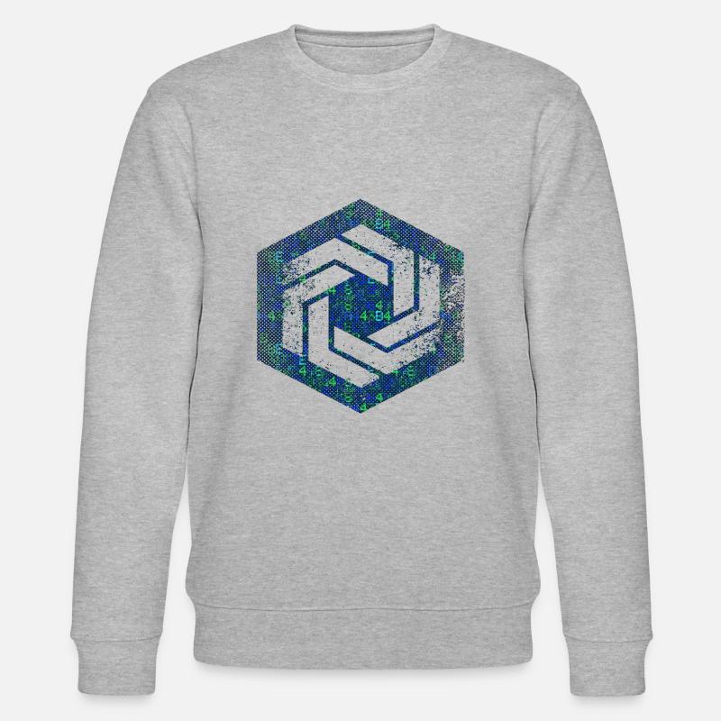 hexagon programming programmer coding geometric - Stanley/Stella CHANGER Unisex Organic Sweatshirt - heather grey