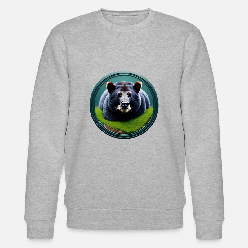 Braunbär im Wald - Stanley/Stella Unisex Bio-Sweatshirt CHANGER  - Grau meliert