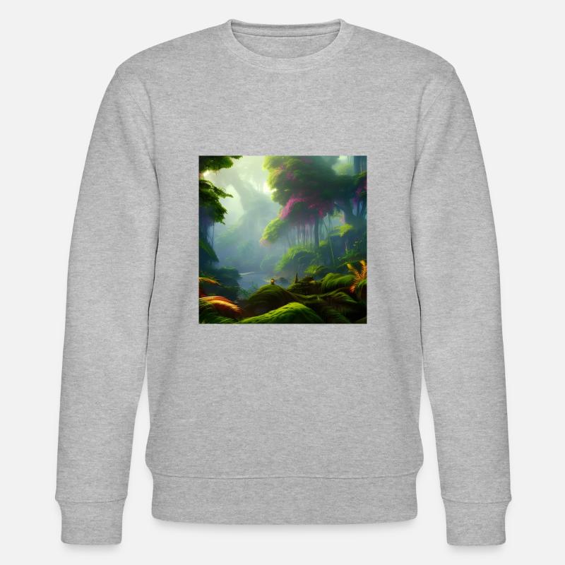 Tropenwald 01 - Stanley/Stella Unisex Bio-Sweatshirt CHANGER  - Grau meliert