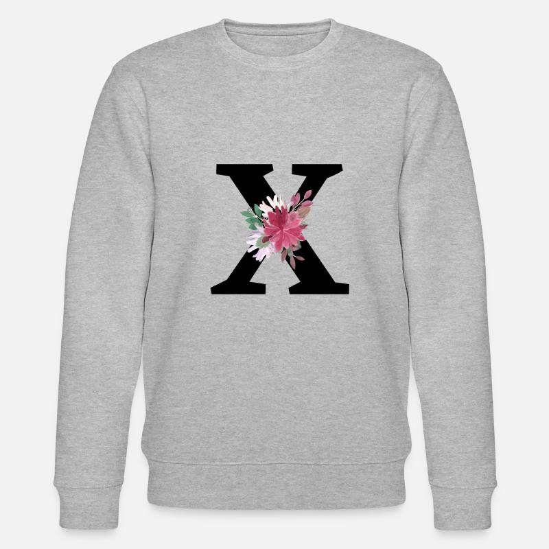 Buchstabe x Blumen - Stanley/Stella Unisex Bio-Sweatshirt CHANGER - Grau meliert