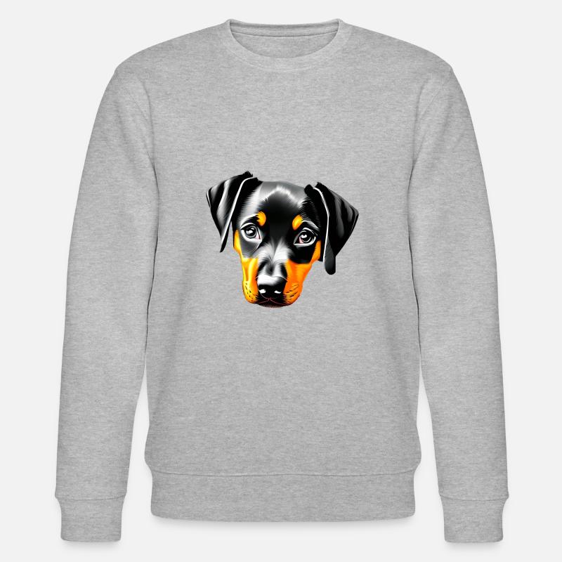 Dobermann Hund Dobermanntrainer Dobermannwelpe - Stanley/Stella Unisex Bio-Sweatshirt CHANGER - Grau meliert