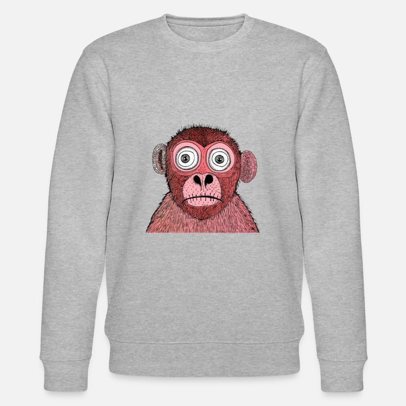 Hilarious Red Monkey Stare-Off - Sweat bio CHANGER Stanley/Stella Unisexe - gris chiné