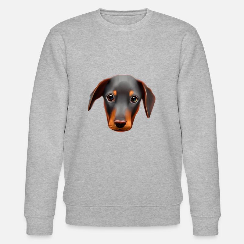 Dobermannwelpe Dobermann Hund Dobermanntrainer - Stanley/Stella Unisex Bio-Sweatshirt CHANGER  - Grau meliert