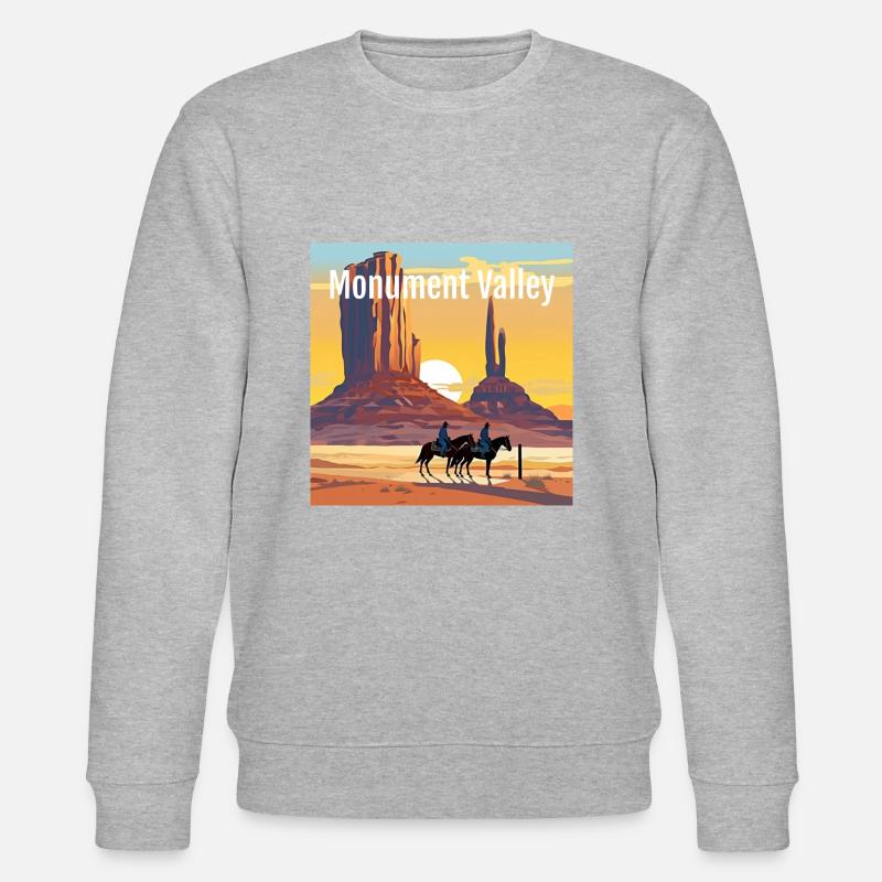Monument Valley - Sunset - Stanley/Stella Unisex Bio-Sweatshirt CHANGER  - Grau meliert