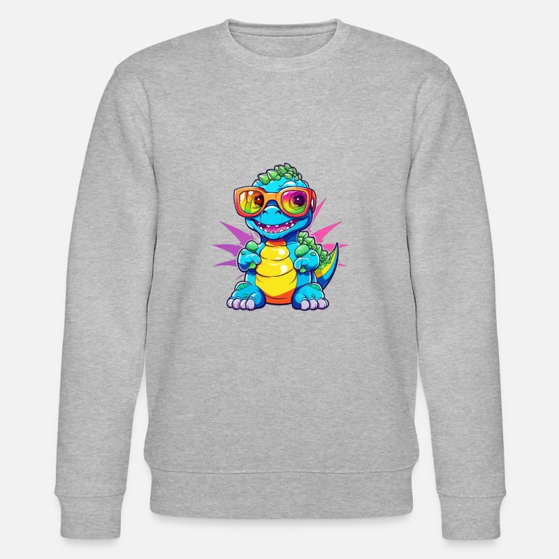 Cool kid Dino - Stanley/Stella Unisex Bio-Sweatshirt CHANGER  - Grau meliert