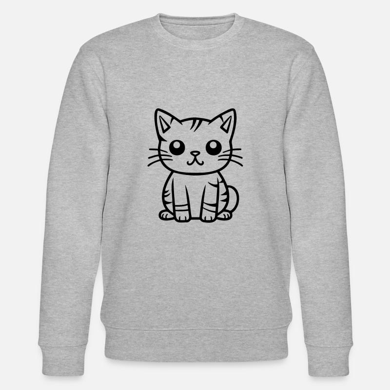 Katze Katzen Kätzchen Katzendame - Stanley/Stella Unisex Bio-Sweatshirt CHANGER  - Grau meliert