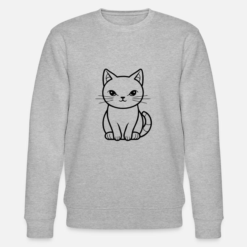 Katze Katzen Kätzchen Katzendame - Stanley/Stella Unisex Bio-Sweatshirt CHANGER  - Grau meliert
