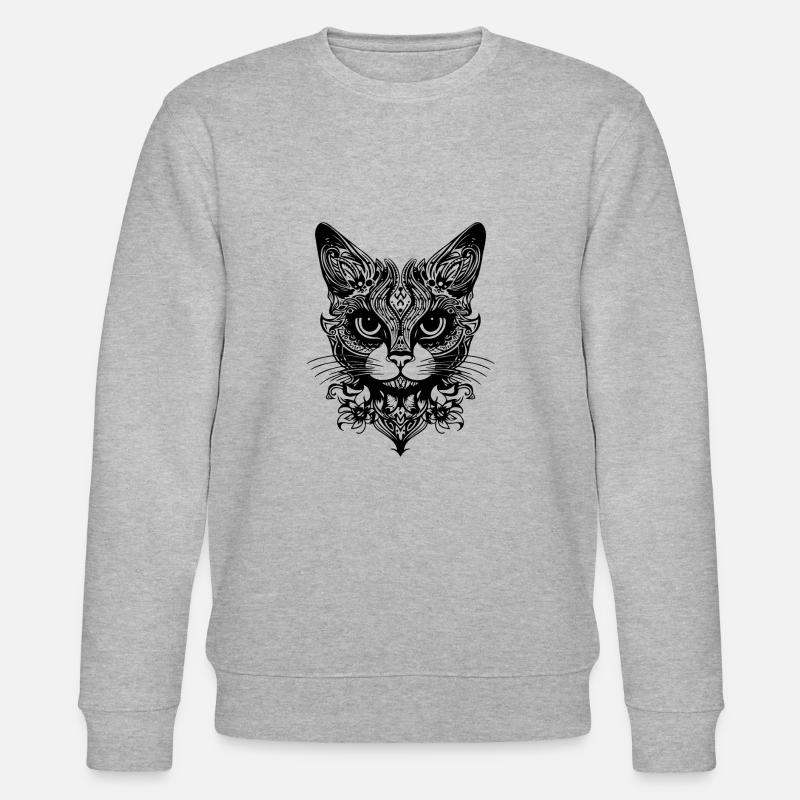 Katze Katzen Kätzchen Katzendame - Stanley/Stella Unisex Bio-Sweatshirt CHANGER  - Grau meliert