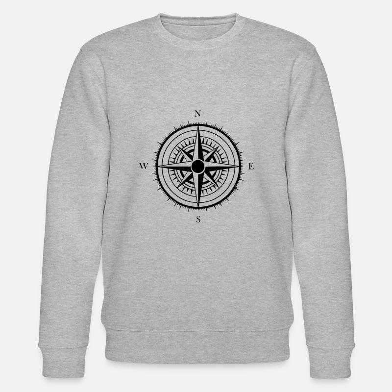 Kompass Nautik Segelboot Seefahrer - Stanley/Stella Unisex Bio-Sweatshirt CHANGER - Grau meliert