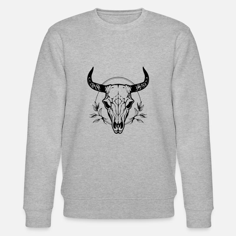 Crâne de vache Boho - Sweat bio CHANGER Stanley/Stella Unisexe - gris chiné