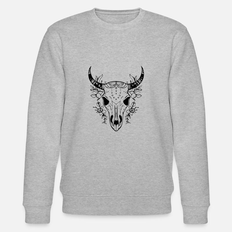 Crâne de vache Boho - Sweat bio CHANGER Stanley/Stella Unisexe - gris chiné