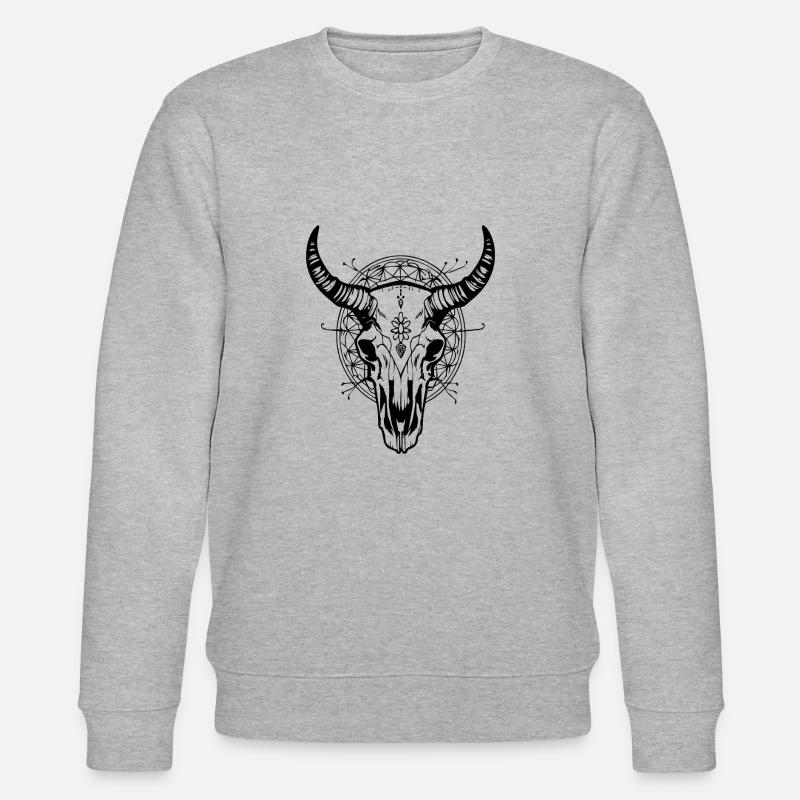 Crâne de vache Boho - Sweat bio CHANGER Stanley/Stella Unisexe - gris chiné