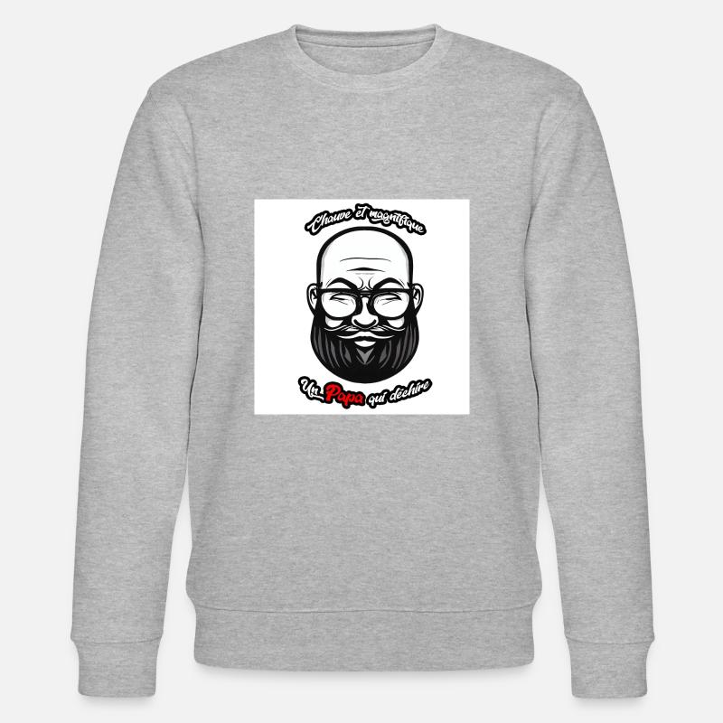 Glatze Papa - Stanley/Stella Unisex Bio-Sweatshirt CHANGER  - Grau meliert