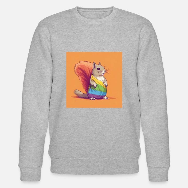 Pride LGBT Eichhörnchen - Stanley/Stella Unisex Bio-Sweatshirt CHANGER  - Grau meliert