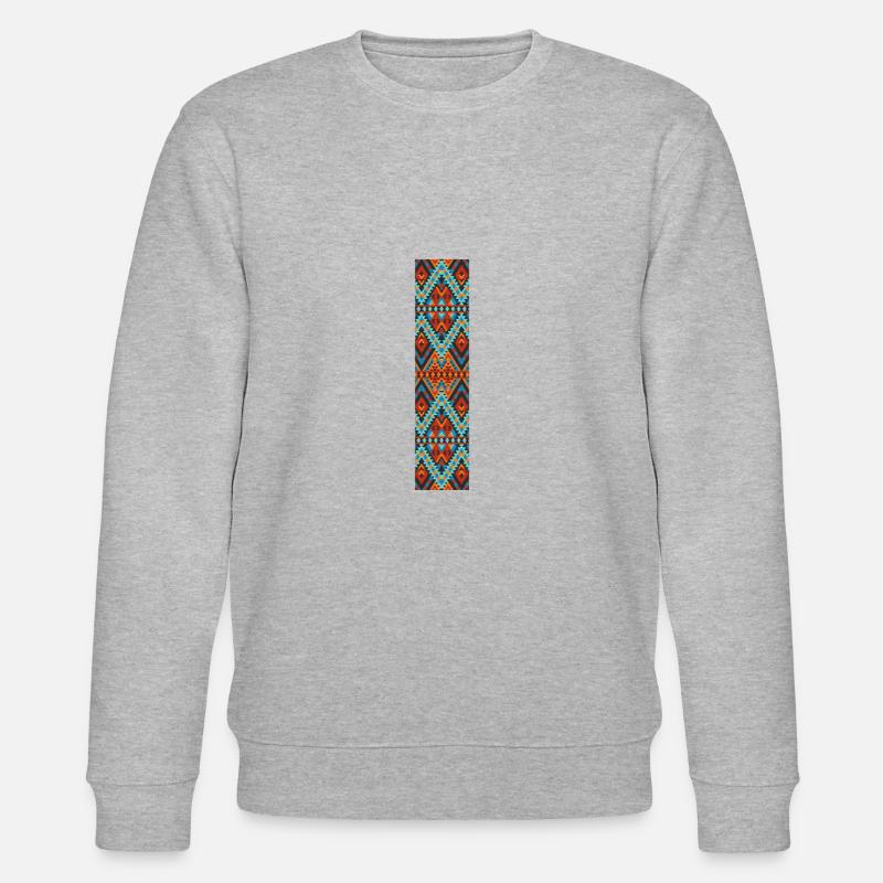 Buchstabe I- Boho-Design, buntes Monogramm - Stanley/Stella Unisex Bio-Sweatshirt CHANGER  - Grau meliert