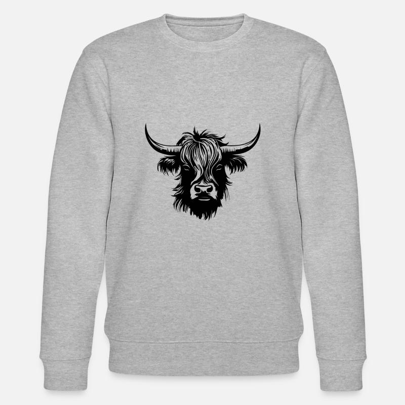 Vache écossaise des Highlands - Sweat bio CHANGER Stanley/Stella Unisexe - gris chiné