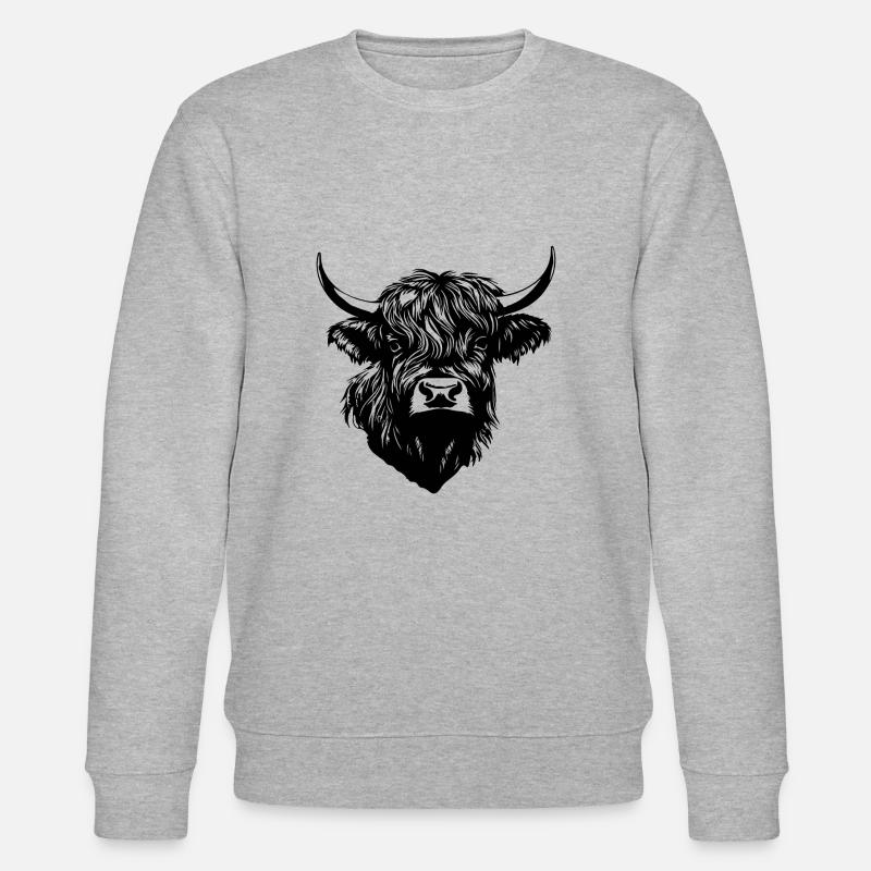 Vache écossaise des Highlands - Sweat bio CHANGER Stanley/Stella Unisexe - gris chiné