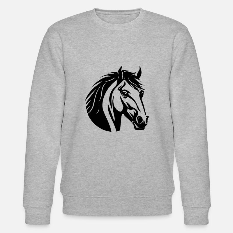 Poney tête de cheval - Sweat bio CHANGER Stanley/Stella Unisexe - gris chiné