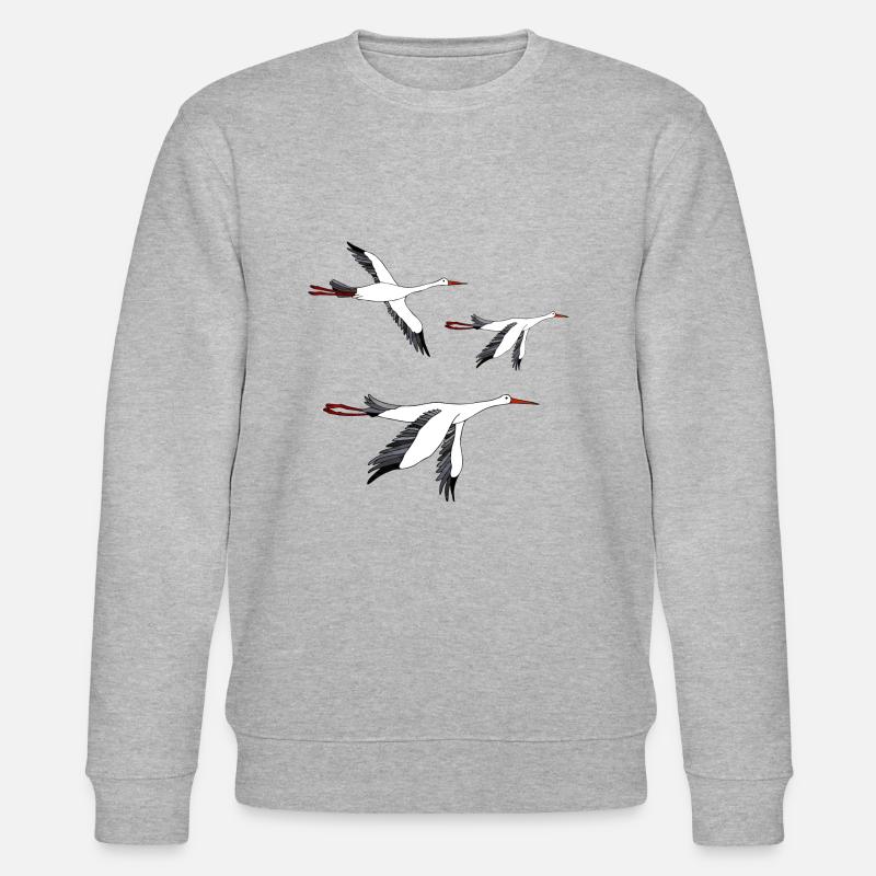 Störche - Stanley/Stella Unisex Bio-Sweatshirt CHANGER  - Grau meliert