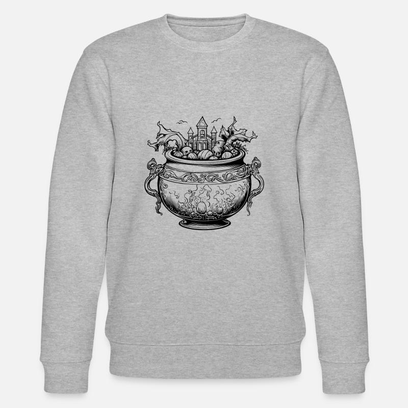 Kessel Magisch Hexe Halloween - Stanley/Stella Unisex Bio-Sweatshirt CHANGER  - Grau meliert