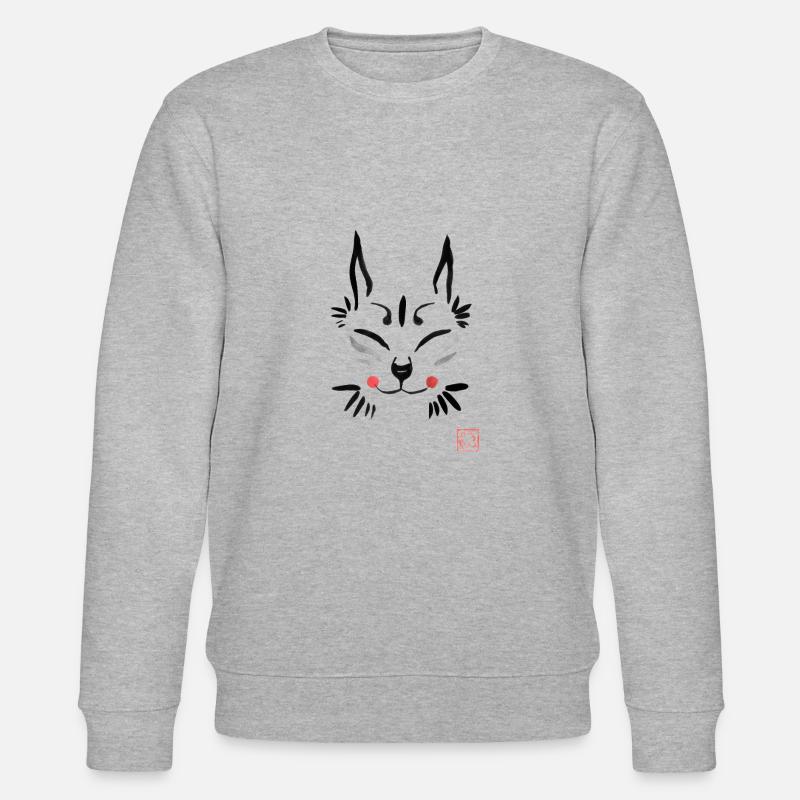 Kitsune Maske - Stanley/Stella Unisex Bio-Sweatshirt CHANGER  - Grau meliert