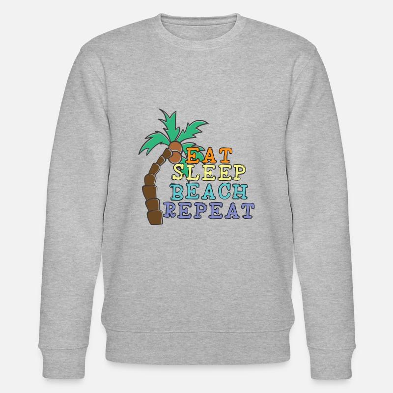 Eat Sleep Beach Repeat - Stanley/Stella Unisex Bio-Sweatshirt CHANGER  - Grau meliert