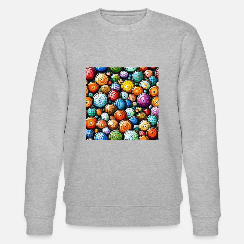 Murakami-Mosaik-Muster - Stanley/Stella Unisex Bio-Sweatshirt CHANGER  - Grau meliert