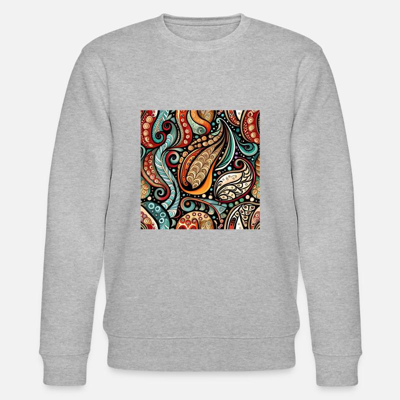 Zentangle Paisley Pattern - Sweat bio CHANGER Stanley/Stella Unisexe - gris chiné