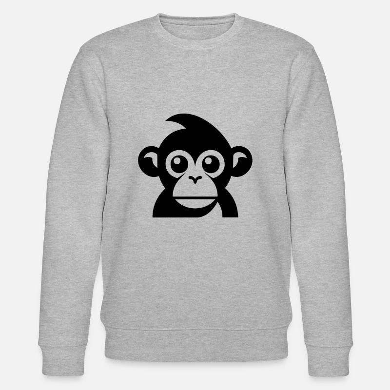 Affe Affen Affengesicht Dschungel - Stanley/Stella Unisex Bio-Sweatshirt CHANGER  - Grau meliert