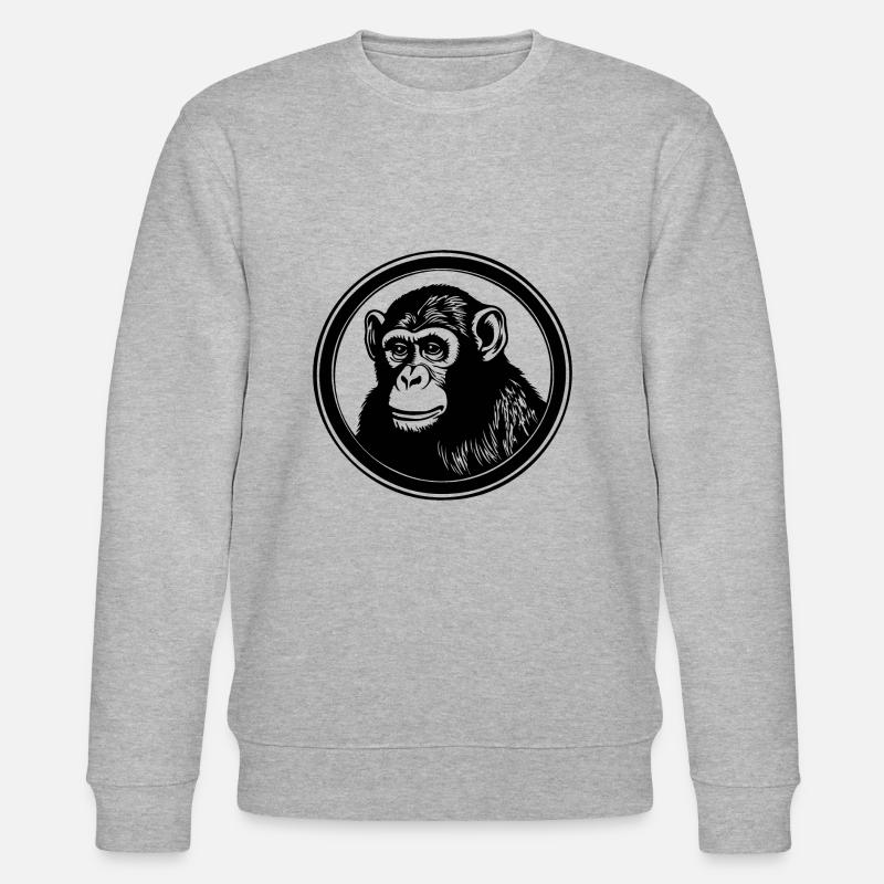 Affe Affen Affengesicht Dschungel - Stanley/Stella Unisex Bio-Sweatshirt CHANGER  - Grau meliert