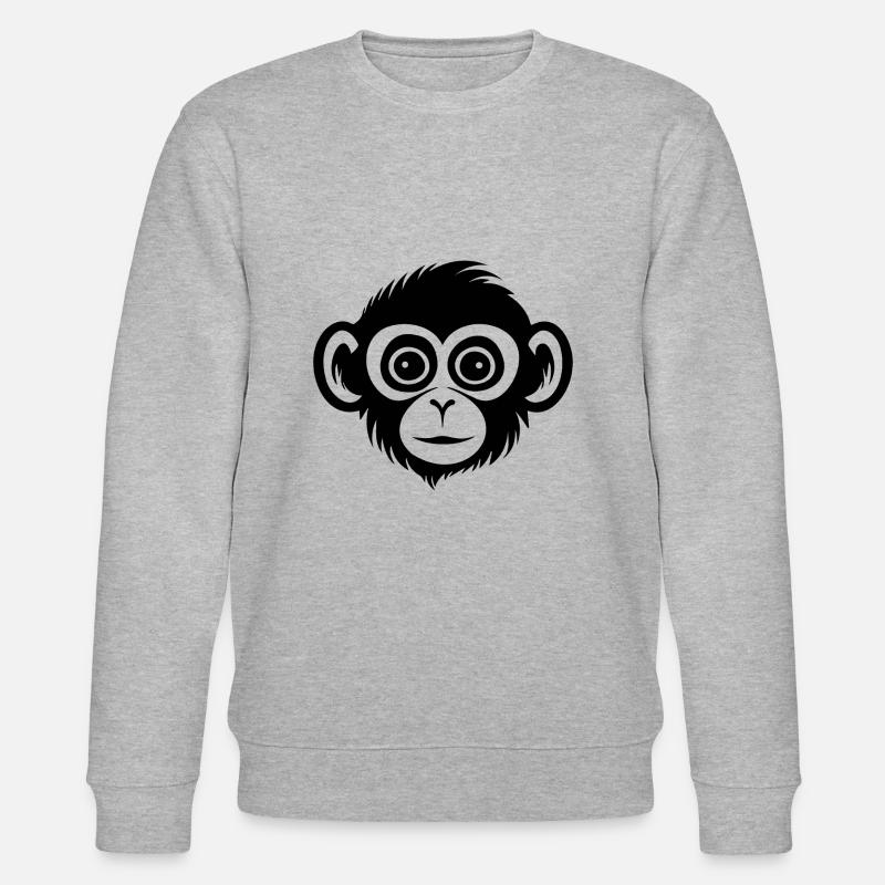 Affe Affen Affengesicht Dschungel - Stanley/Stella Unisex Bio-Sweatshirt CHANGER  - Grau meliert