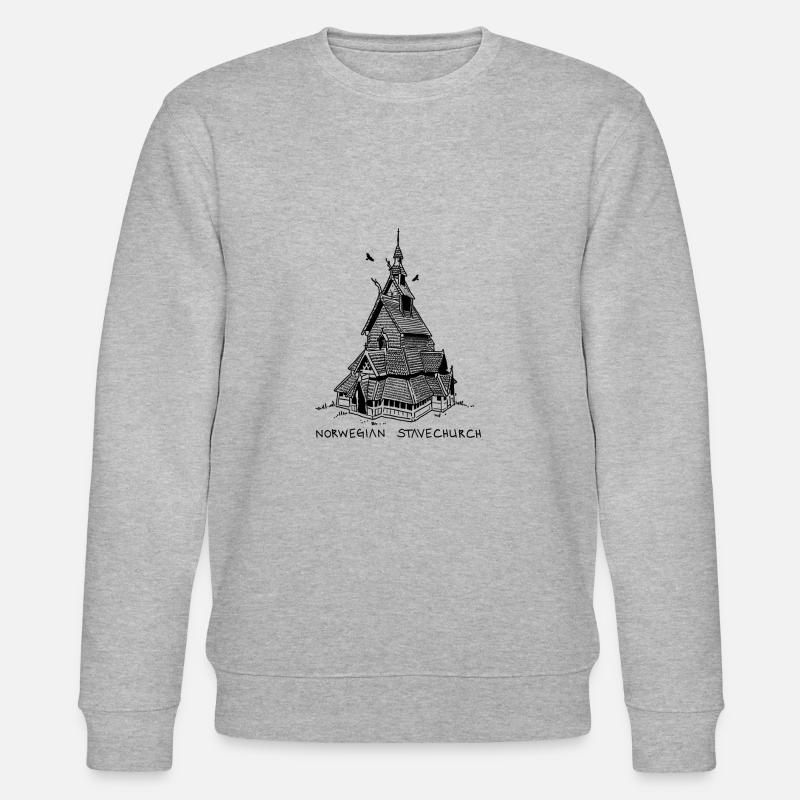 Norwegische Stabkirche - Stanley/Stella Unisex Bio-Sweatshirt CHANGER  - Grau meliert