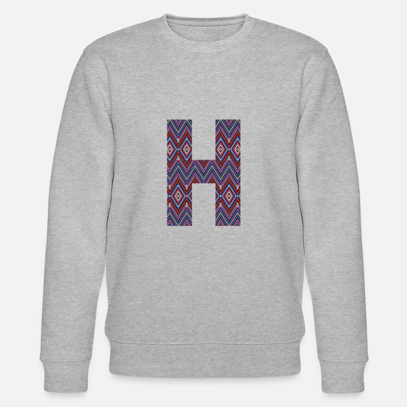 Monogramm Buchstabe H - geometrisches Muster - Stanley/Stella Unisex Bio-Sweatshirt CHANGER  - Grau meliert