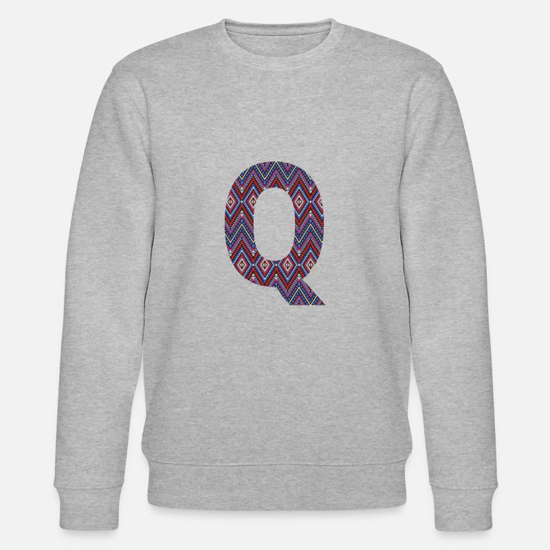 Monogram Letter Q- geometric pattern - Stanley/Stella CHANGER Unisex Organic Sweatshirt - heather grey