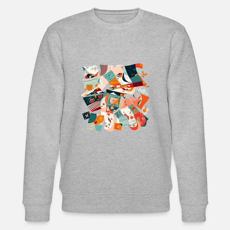 Patchwork de tissus - Sweat bio CHANGER Stanley/Stella Unisexe - gris chiné