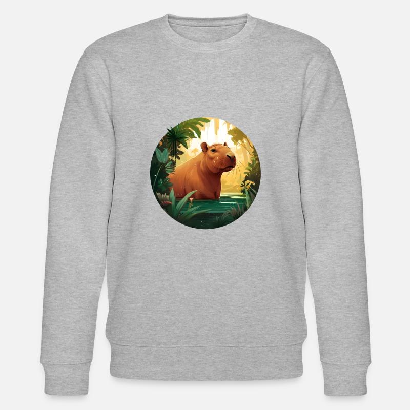 Baignade Capybara - Sweat bio CHANGER Stanley/Stella Unisexe - gris chiné