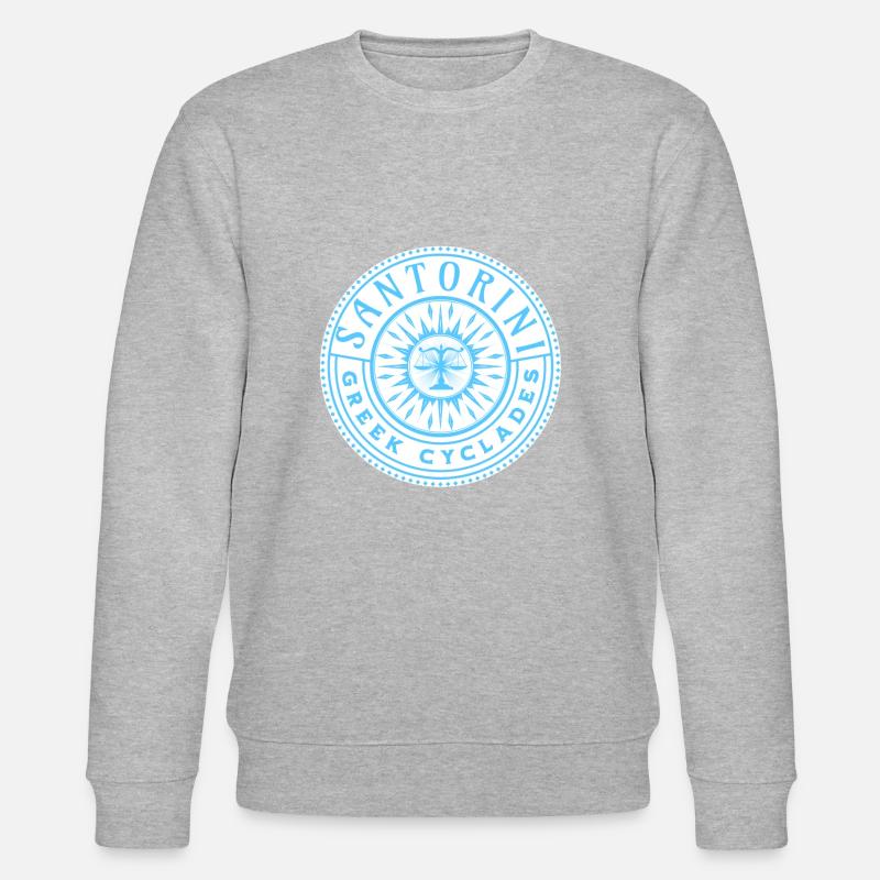 Santorini Griechisches Kykladen-Muster - Stanley/Stella Unisex Bio-Sweatshirt CHANGER  - Grau meliert