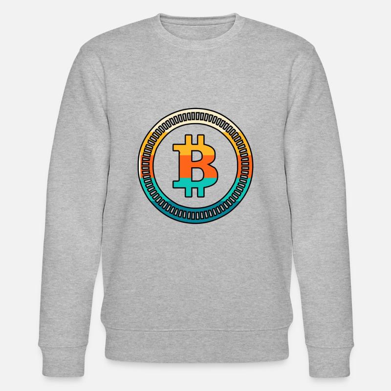 Retro Bitcoin - Stanley/Stella CHANGER Unisex Organic Sweatshirt - heather grey