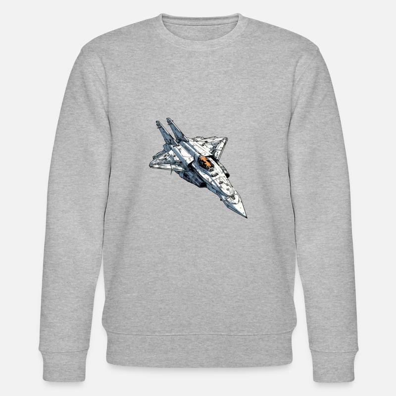 Wütendes Sturmflugzeug - Stanley/Stella Unisex Bio-Sweatshirt CHANGER  - Grau meliert