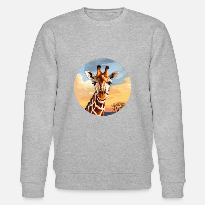 Giraffe - Stanley/Stella Unisex Bio-Sweatshirt CHANGER  - Grau meliert