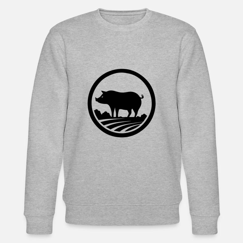 Schwein Schweinchen Sau - Stanley/Stella Unisex Bio-Sweatshirt CHANGER - Grau meliert