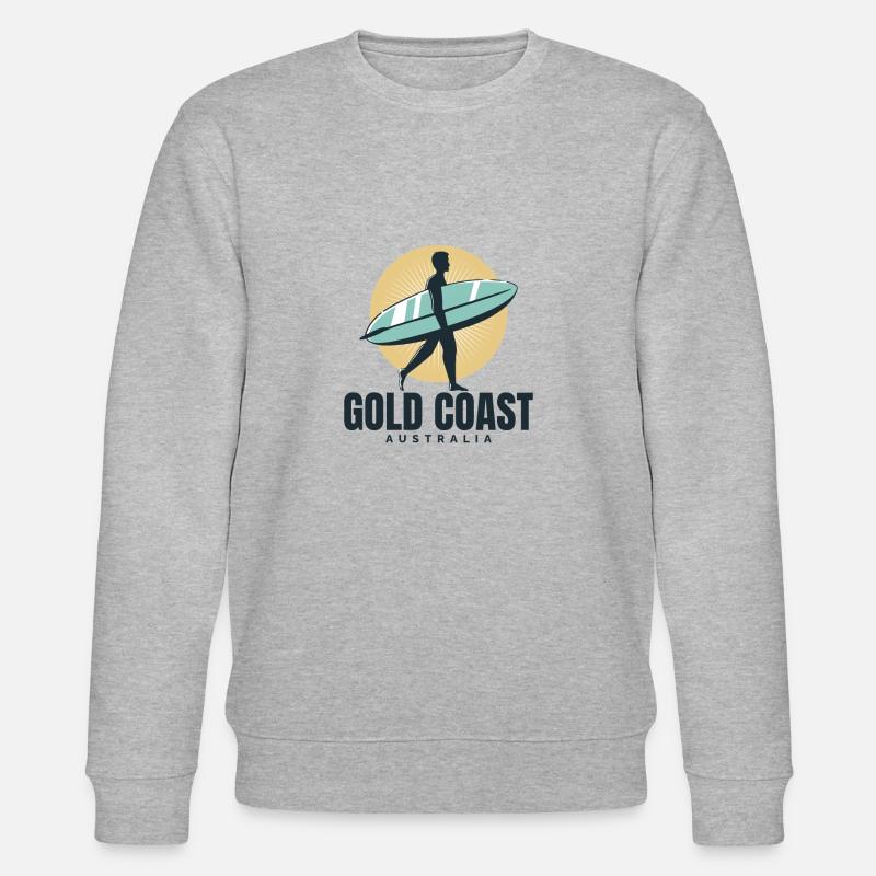Gold Coast Australien Beach Surfer - Stanley/Stella Unisex Bio-Sweatshirt CHANGER  - Grau meliert