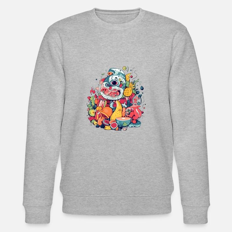 Monstro Früchte n°4 - Stanley/Stella Unisex Bio-Sweatshirt CHANGER  - Grau meliert